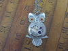 Steampunk Pendant - Who's Time - Steampunk Necklace- Owl pendant