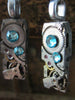 Steampunk - Aque Marine - Steampunk Earrings - Repurposed art