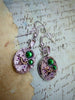 Steampunk ear gear - Emerald - Steampunk Earrings - Repurposed art