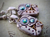 Steampunk ear gear - Ice Blue - Steampunk Earrings - Repurposed art