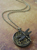 STeampunk pocket watch necklace - Dragonfly - Steampunk Necklace - Repurposed Art