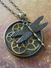 STeampunk pocket watch necklace - Dragonfly - Steampunk Necklace - Repurposed Art