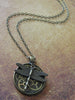 STeampunk pocket watch necklace - Dragonfly - Steampunk Necklace - Repurposed Art