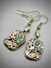 Steampunk watch earrings - Almost Time  - Steampunk Earrings - Teal Opal Swarovski Crystals - Repurposed art