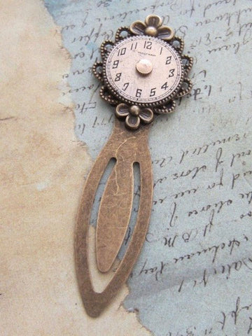 Steampunk Bookmark - Recycled - Upcycled - Vintage watch parts book marker - by SteampunkJunq