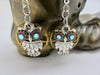 Owl Earrings, Steampunk, Unique Earrings, Weird Earrings, Dangle & Drop, Lightweight Earrings, Cool Earrings, Turquoise