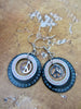Steampunk Earrings - Peace sign - Watch parts earrings - Hippie - Boho - Womans earrings - For her