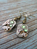 Steampunk ear gear - Peridot - Steampunk Earrings - Hamilton - Vintage handmade watch parts jewelry