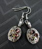 Steampunk ear gear - Rose Peach - Steampunk Earrings - Repurposed art