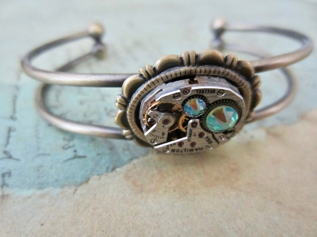 アクセサリー steampunk l bracelet Steampunk Bracelet - In the Works - Steampunk watch parts