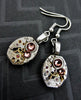 Steampunk ear gear - Rose Peach - Steampunk Earrings - Repurposed art