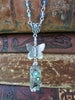 STeampunk necklace - Butterfly - Steampunk watch movement necklace - Peridot Borealis - Swarovski Crystal - birthday for her