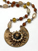 Steampunk Pendant - Precious Time - Steampunk Necklace- Repurposed art - Pearls and crystals. Pocket watch plate gift for her