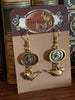 Steampunk earrings with gold sparrow - Steampunk Earrings - gift for her - Birthday gift - unique - one of a kind - pocket watch gears