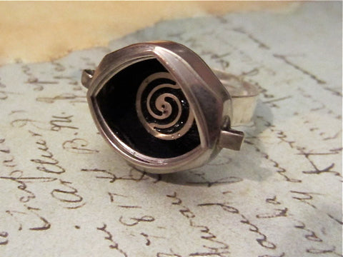Steampunk ring - Helicoid- Steampunk jewlery made with real vintage watch parts