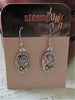Steampunk ear gear - Peridot - Steampunk Earrings - Repurposed art