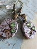 Steampunk ear gear - Peridot - Steampunk Earrings