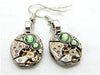 Steampunk ear gear - Peridot - Steampunk Earrings - Repurposed art