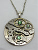 Steampunk Pendant - Peridot - Steampunk Necklace- Steampunk jewelry handmade with real vintage watch and pocket watch parts