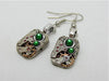 Steampunk ear gear - Emerald - Steampunk Earrings - Repurposed art