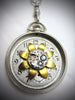 Steampunk jewelry necklace- "Springtime" - Pocket Watch Case- Pendant- Necklace - Upcycled wearable art