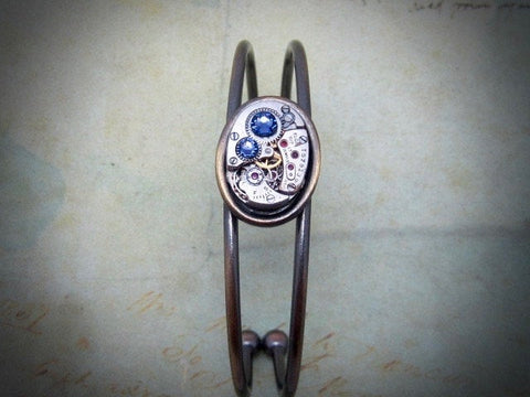 Steampunk Bracelet - In the Works - Steampunk watch parts cuff - bracelet - Repurposed art made by Steampunkjunq - steampunk jewelry