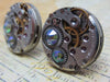 Steampunk Stud Earrings with Mechanical Watch Movement, Steampunk Earrings , Steampunk jewelry