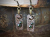 Steampunk - Emerald  - Steampunk Earrings - Repurposed art