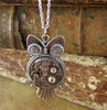 Steampunk Pendant - Who's Time - Steampunk Necklace- Owl pendant