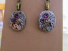 Hamilton watch movement - Steampunk ear gear - Amethyst birthstone - Steampunk Earrings - Repurposed art