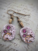 Hamilton watch movement - Steampunk ear gear - Amethyst birthstone - Steampunk Earrings - Repurposed art