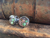 Steampunk Stud Earrings with Mechanical Watch Movement, Steampunk Earrings , Steampunk jewelry Peridot