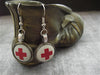 Rescued  XI- Steampunk Earrings - Made with Real Vintage Red Cross Pins from the 1920's