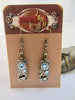 Steampunk Jewelry - Aquamarine - March Birthstone - Drop - Dangle - Steampunk Earrings - Repurposed art