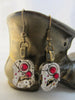 Ruby  - Steampunk Earrings - Unique - One of a kind - Great for stocking stuffer or birthday gift