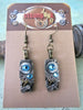 Steampunk Earrings - Watch movement jewelry - AquaMarine - Recycled - unique - one of a kind