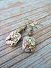 Steampunk ear gear - Peridot - Steampunk Earrings - Hamilton - Vintage handmade watch parts jewelry