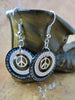 Steampunk Earrings - Peace sign - Watch parts earrings - Hippie - Boho - Womans earrings - For her