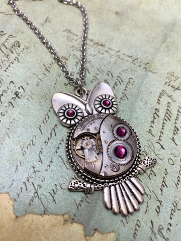 Steampunk Bee Pendant Necklace – Mechanical Insect Jewelry With Watch Parts And Amber Accents