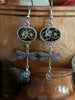 Dangle earrings set with Silver dragonfly’s - Steampunk Earrings - gift for her - Birthday gift - unique - one of a kind - with gears boho