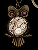 Steampunk Owl Key Chain - gift for owl lover - Repurposed watch parts
