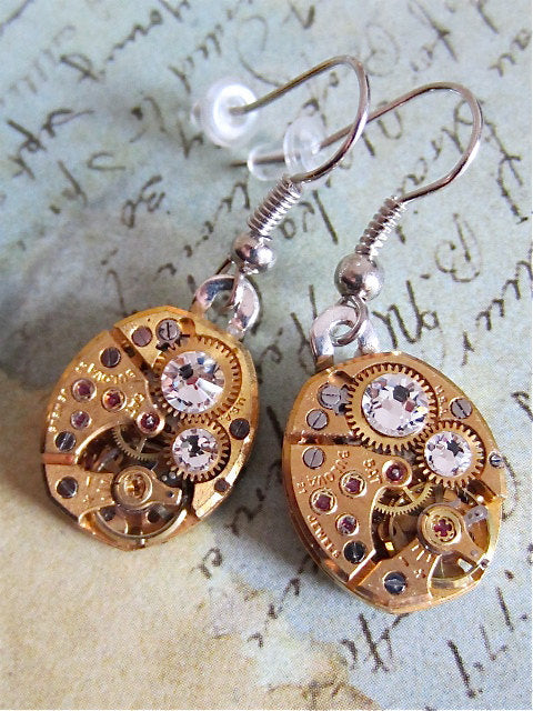 gear earrings Steampunk ear gear - Ice - Steampunk Earrings