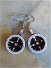 Steampunk earrings - Finding time - Made with real Pocket watch parts and vintage compass parts