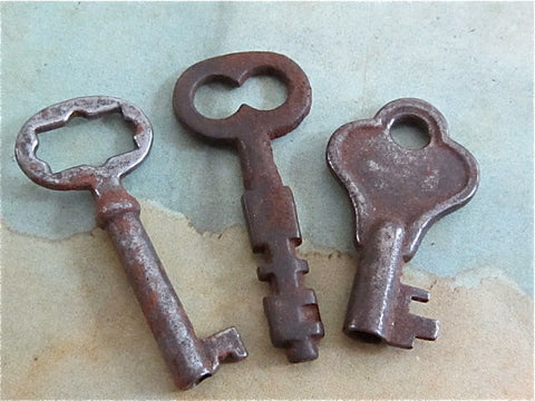 Skeleton Keys - Vintage Antique keys-  Barrel keys -  F78