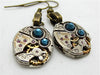 Deep Blue  - Steampunk Earrings - Unique - One of a kind - Great for stocking stuffer or birthday gift