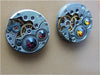 Steampunk Stud Earrings with Mechanical Watch Movements and Real Swarovski crystals, Steampunk Earrings